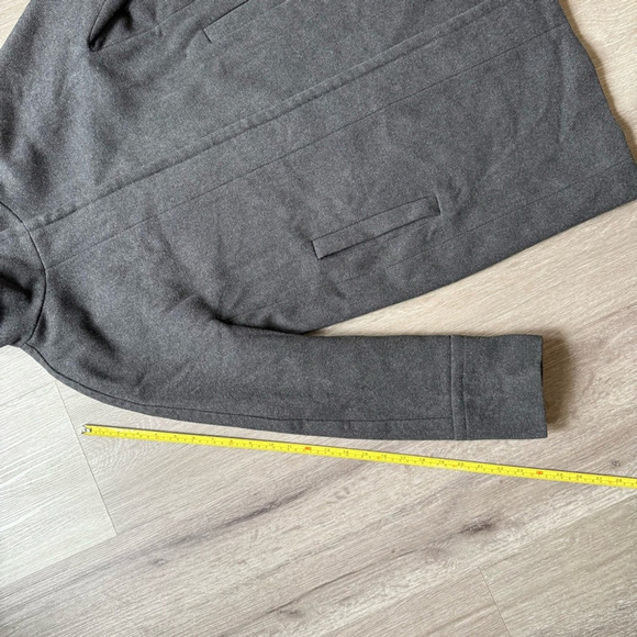 London Fog Charcoal Pea Trench Coat Size M Wool Blend Winter Cozy Warm - Picture 8 of 14
